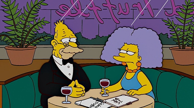 Grandpa Simpson and Selma on a date in "Rome-Old and Juli-Eh" (2007)