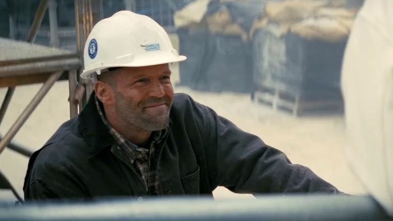 Levon Cade wearing a safety helmet in A Working Man