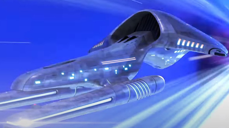 The Dauntless flies to warp in Star Trek: Prodigy
