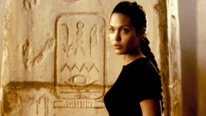Angelina Jolie as Lara Croft standing in tomb