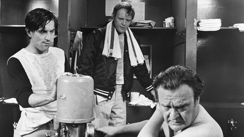 Players in locker room from Bang the Drum Slowly