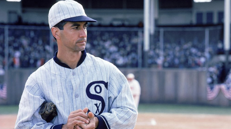 Eight Men out David Strathaim as Eddie Cicotte rubbing ball with both hands