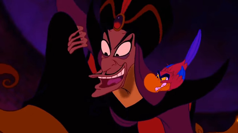 Jafar and Iago smiling menacingly in "Aladdin"