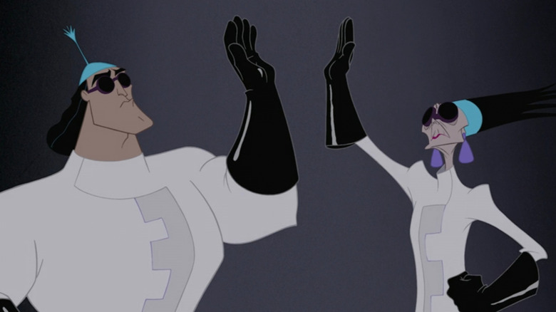 Kronk and Yzma sharing a high five in "The Emperor's New Groove"