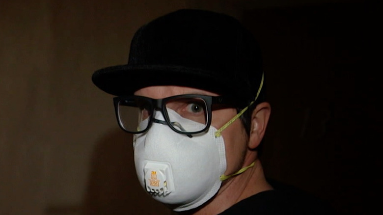 Zak wearing a facemask in "Ghost Adventures"