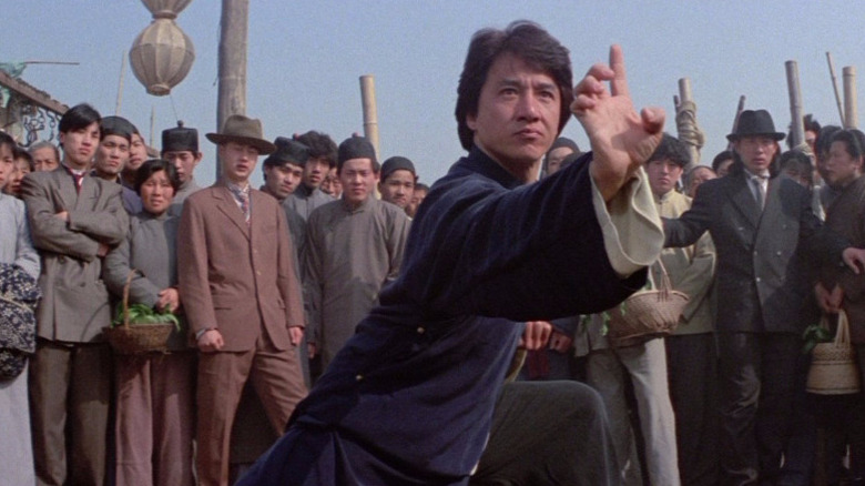 Wong in a martial arts pose in Drunken Master II