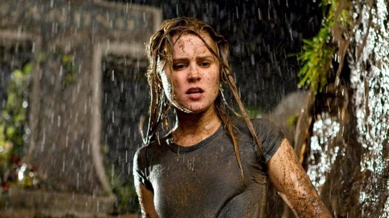 Christine standing in the rain