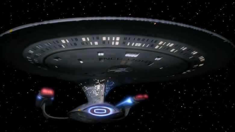 Starship Enterprise flying