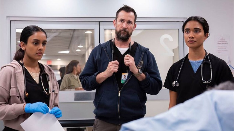 Doctors Javadi, Robinavitch, and Mohan in "The Pitt"