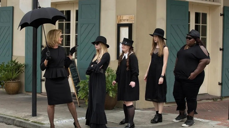 Fiona taking the girls of Miss Robichaux's Academy out