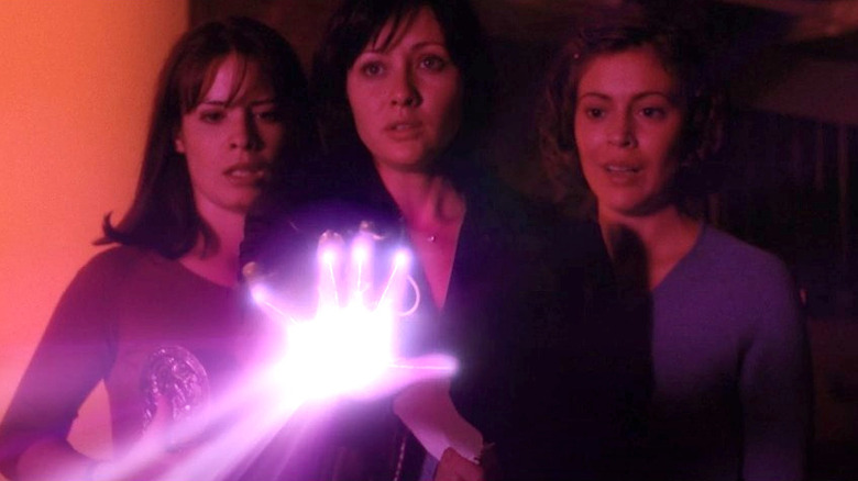 Piper, Prue, and Phoebe cast a spell