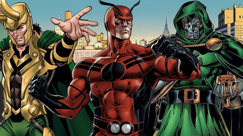 Loki, Ant-Man, and Dr. Doom standing together in New York City