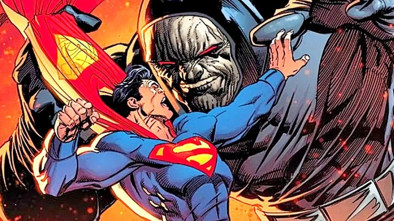 Superman fighting Darkseid