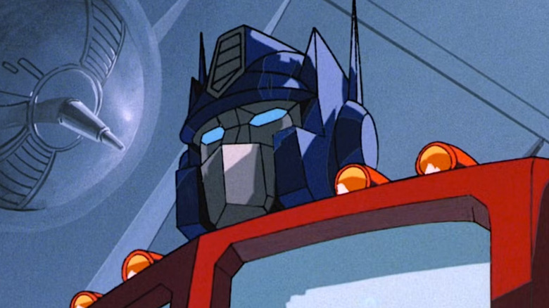 Peter Cullen's Optimus Prime looking determined on The Transformers: The Movie