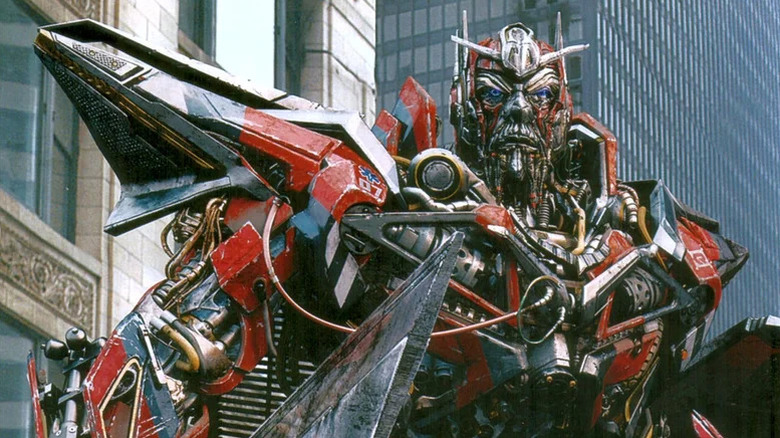 Leonard Nimoy's Sentinel Prime looking angry in Transformers: Dark of the Moon