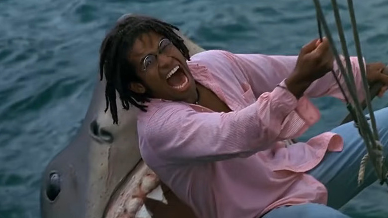 Jake is attacked by a great white shark in "Jaws: The Revenge" (1987)