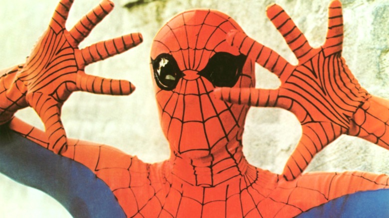 Spider-Man holding up his hands in "The Amazing Spider-Man"