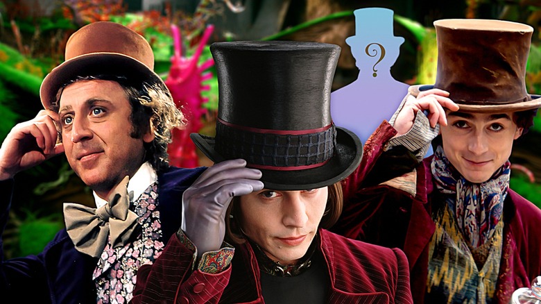 3 Wonkas and mystery figure composite