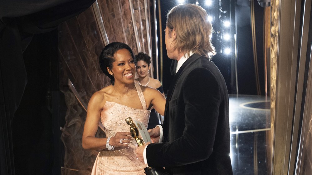 Regina King and Brad Pitt at the Academy Awards 2020