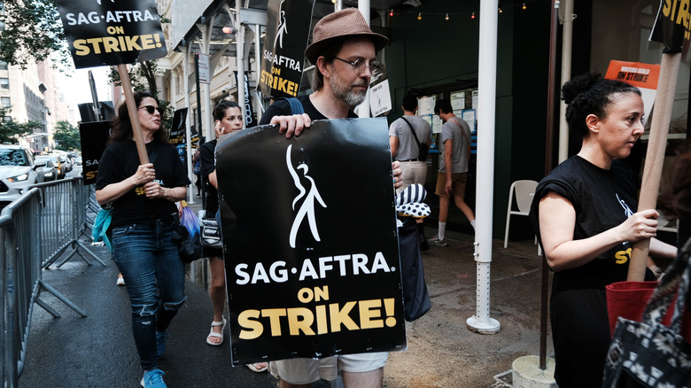 SAG-AFTRA members striking