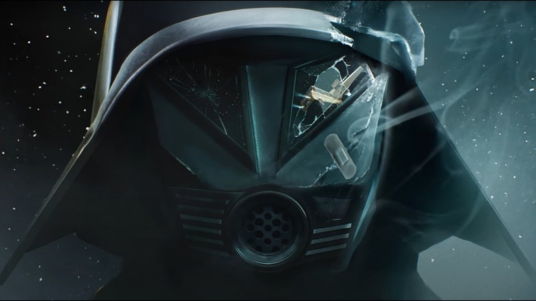 Dark Helmet with damage from the "Spaceballs 2" announce teaser
