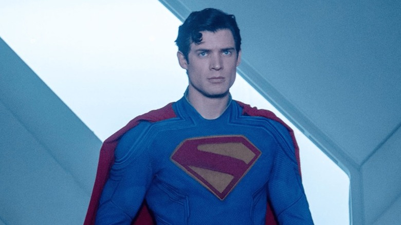 Superman standing in the Fortress of Solitude in "Superman" (2025)