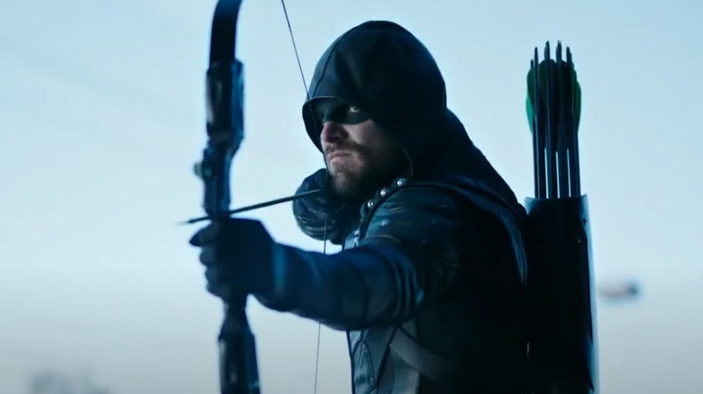 Dark Arrow aims an arrow
