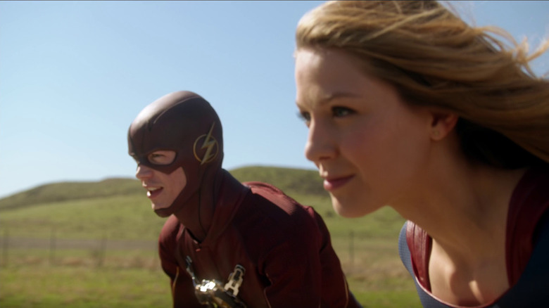 Kara and Flash prepare to run
