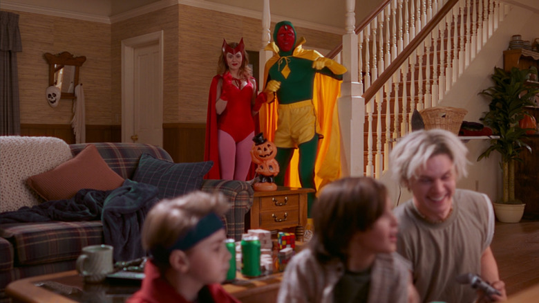 Wanda and Vision dressed up