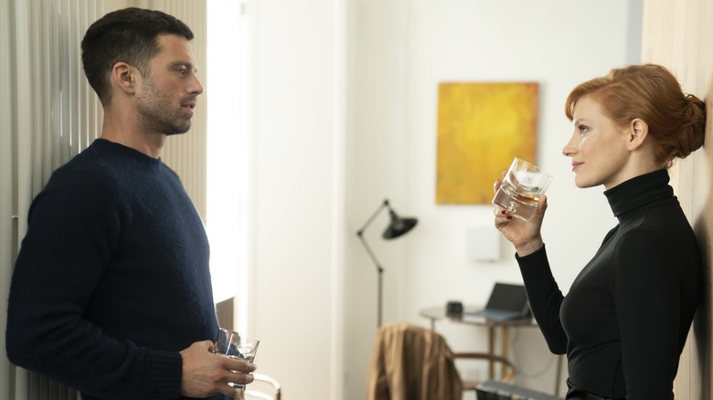 Sebastian Stan and Jessica Chastain in The 355