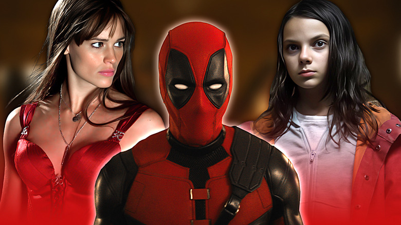 Deadpool between Elektra and X-23