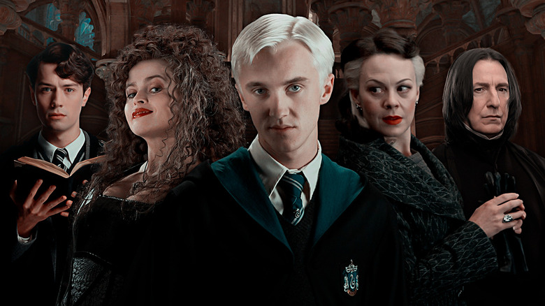 Slytherins in Great Hall composite
