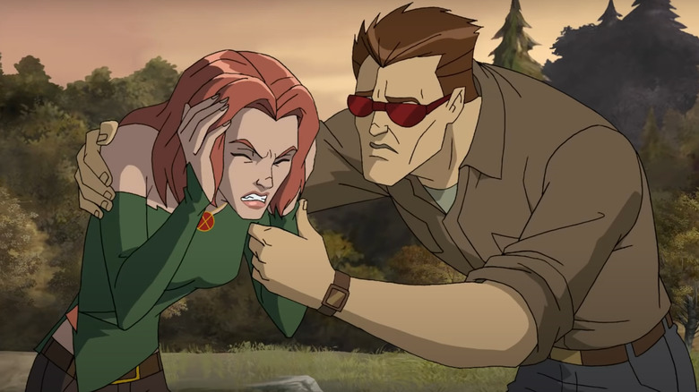 Cyclops holding Jean Grey