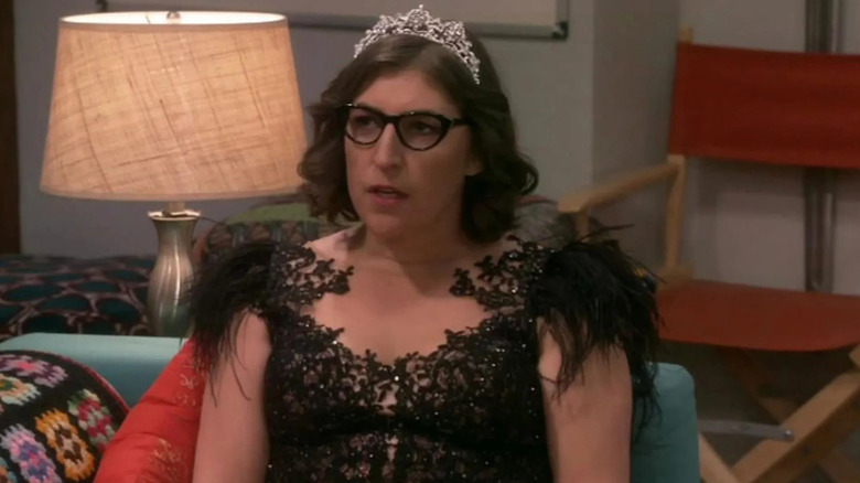 Amy in a tiara in "The Big Bang Theory"