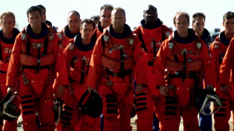Stamper and his men in space suits in Armageddon
