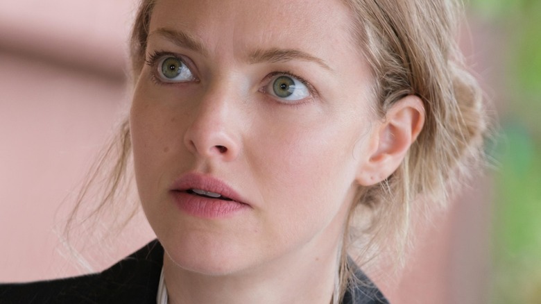 Amanda Seyfried is shocked in "The Dropout"