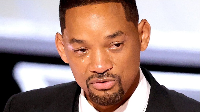 Will Smith delivering acceptance speech at the Oscars