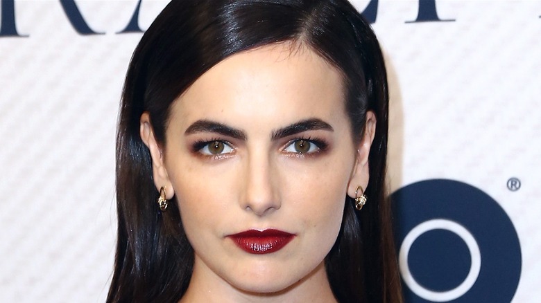 Camilla Belle red carpet red lips