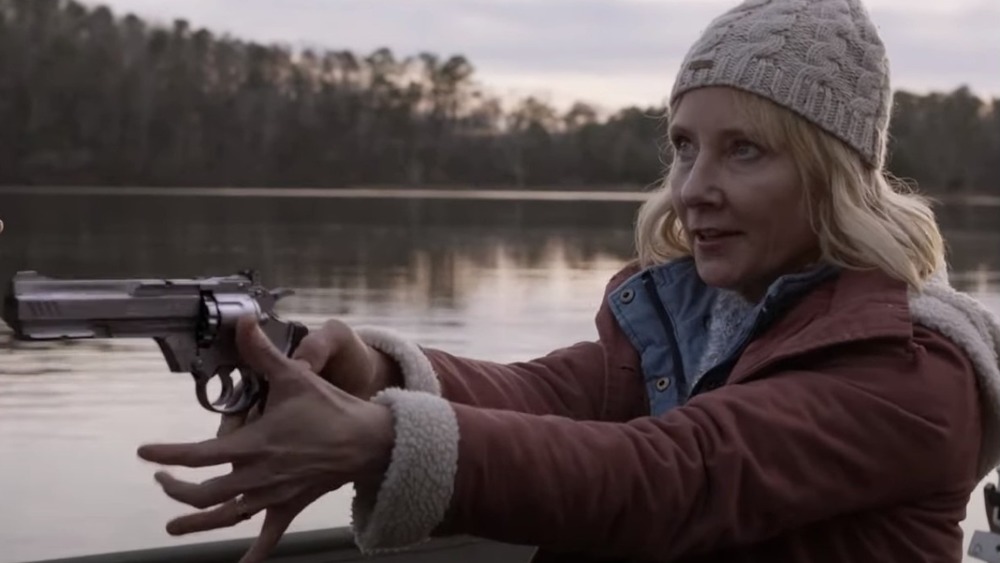 Anne Heche aiming gun