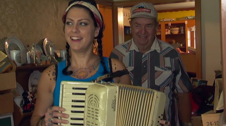 Danielle Colby holding an accordion