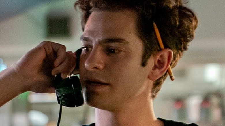 Andrew Garfield on phone