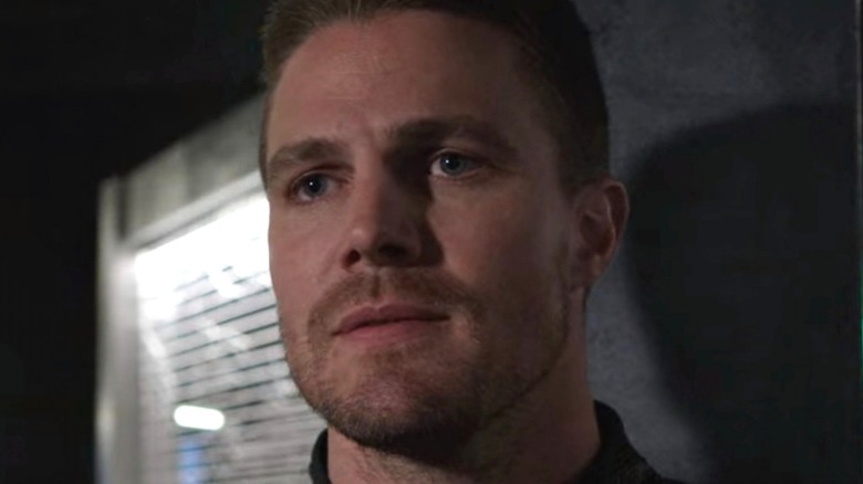 Stephen Amell looking intense in Arrow 