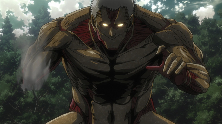 Reiner preparing to attack in titan form