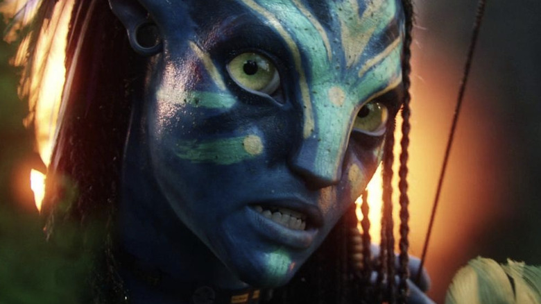 Neytiri wearing face paint 