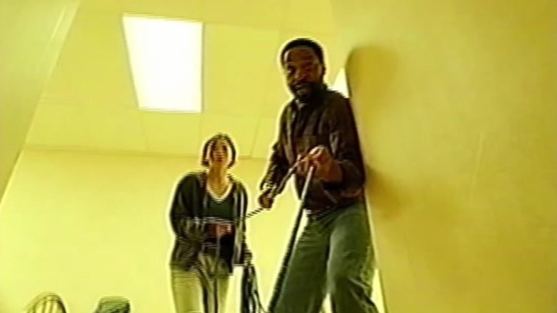 Kat and Clark being filmed in Backrooms (2026)