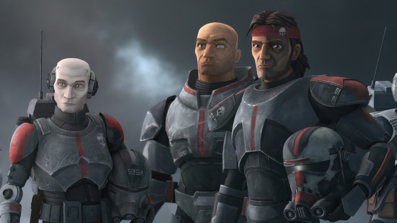 Echo, Wrecker, and Hunter looking worried