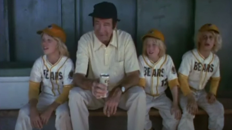 Walter Matthau and kids in dugout