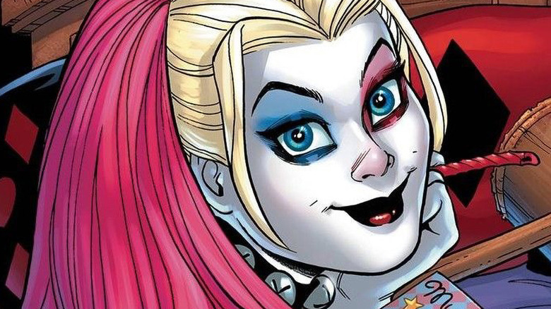 Pigtailed Harley Quinn smiling