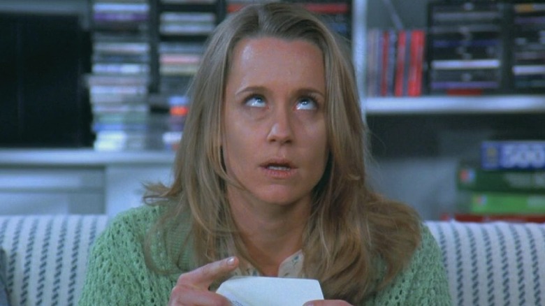 Susan Ross feeling the effects of the envelope glue