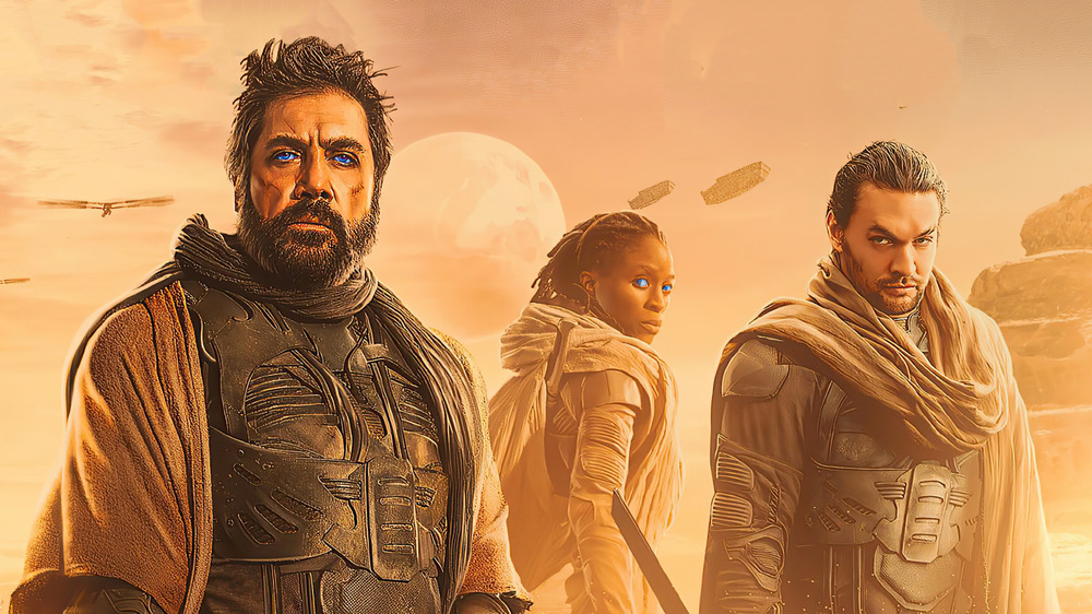 Javier Bardem, Sharon Duncan-Brewster, and Jason Momoa in Dune